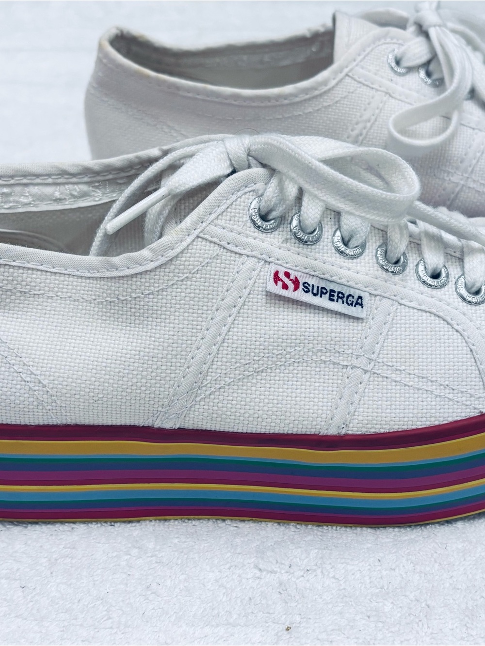 Almost Brand New Rainbow Sneakers by Superga - women’s size 8  /men 6.5 - box 17